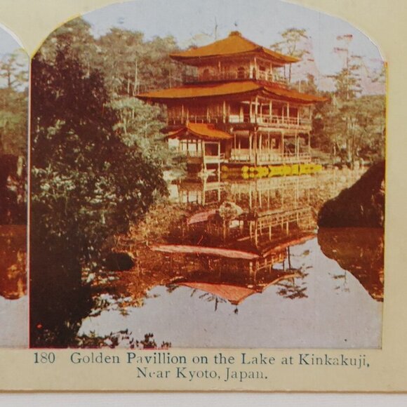 ANTIQUE Stereograph Card Kiyomizu Temple, Japan Golden Pavillion World Views - Picture 4 of 4